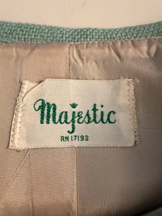 Vintage Majestic -Green Women's Blazer with Gold Buttons - Picture 7 of 7